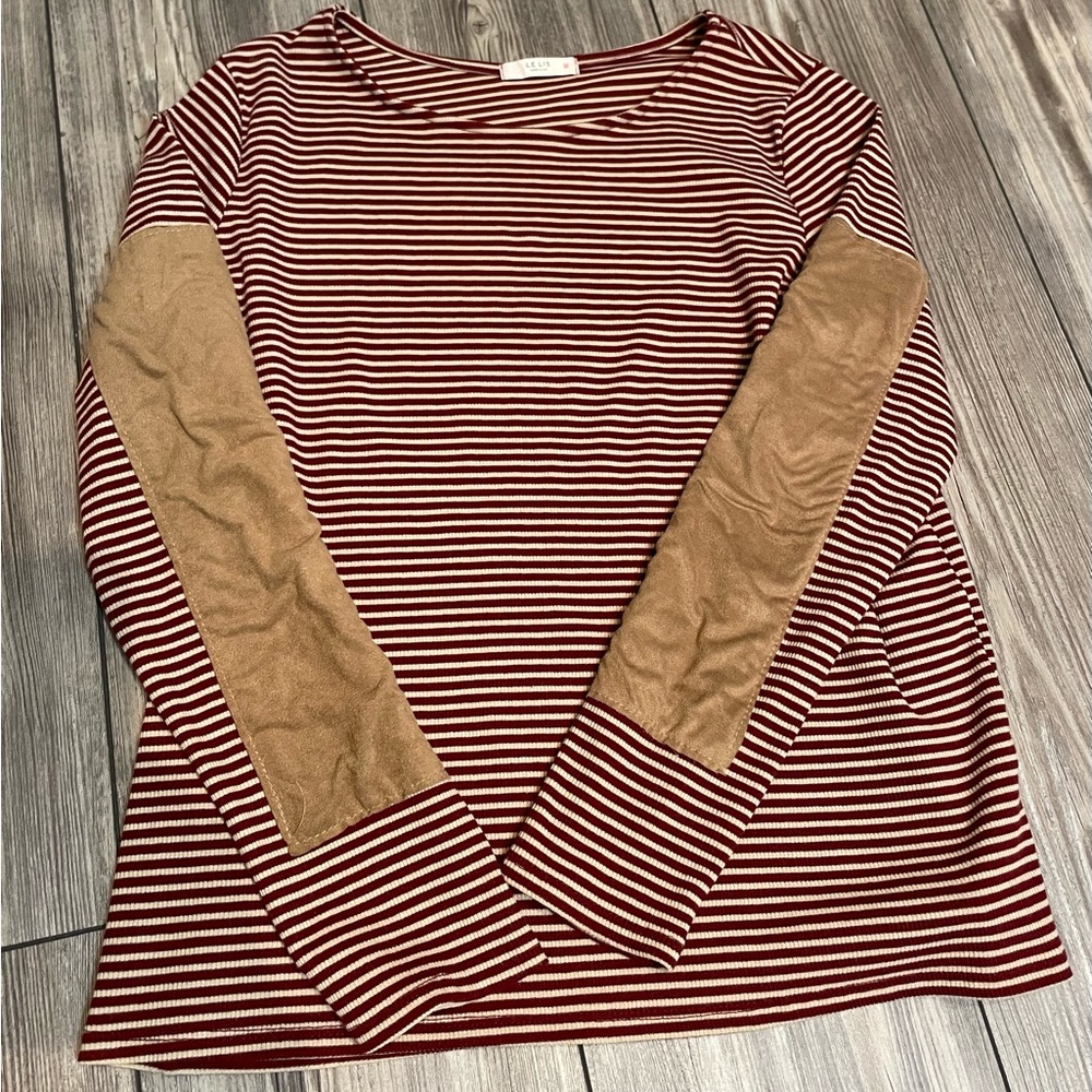 Maroon Shirt with suede elbows